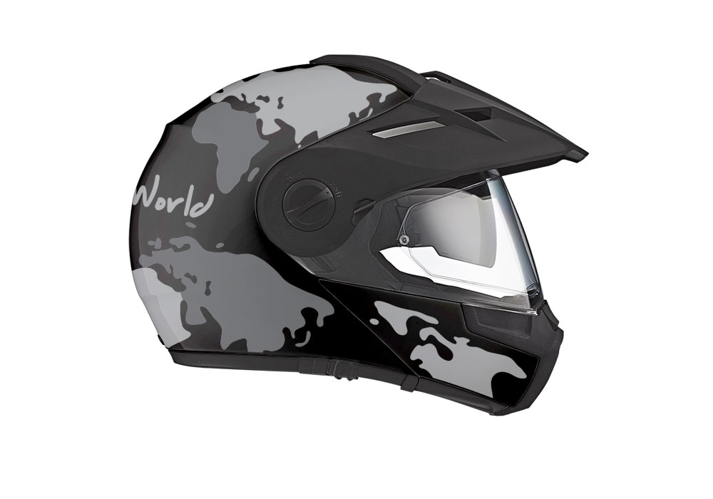 HEL 2996 Schuberth E1 Black The Globe Series Grey Variations Stickers Kit 02 1