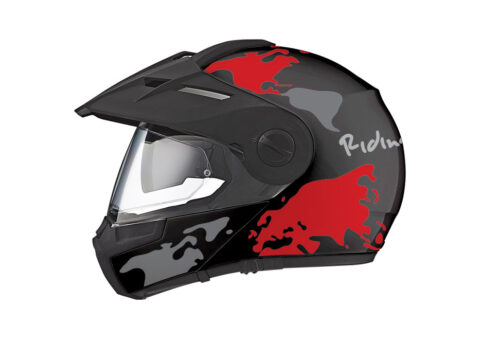HEL 2997 Schuberth E1 Black The Globe Series Red Grey Stickers Kit 01 1