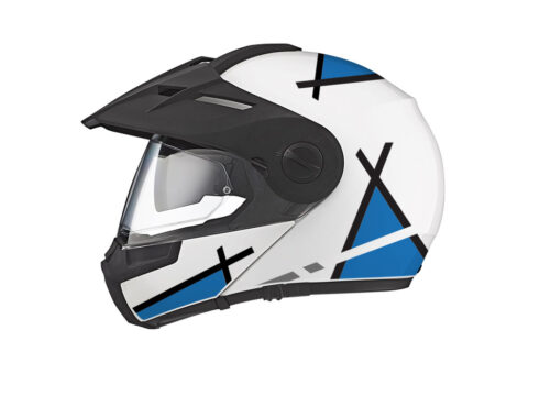 Schuberth E1 Helmet (White) Vector Series Black & Blue Stickers Kit