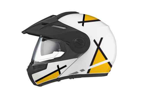Schuberth E1 Helmet (White) Vector Series Black & Yellow Stickers Kit