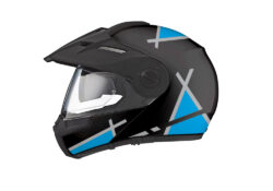 Schuberth E1 Helmet (Black) Vector Series Silver & Blue Stickers Kit