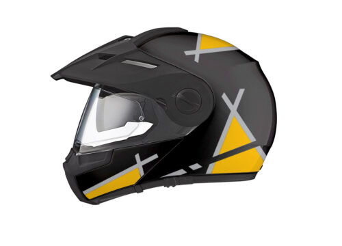 Schuberth E1 Helmet (Black) Vector Series Silver & Yellow Stickers Kit