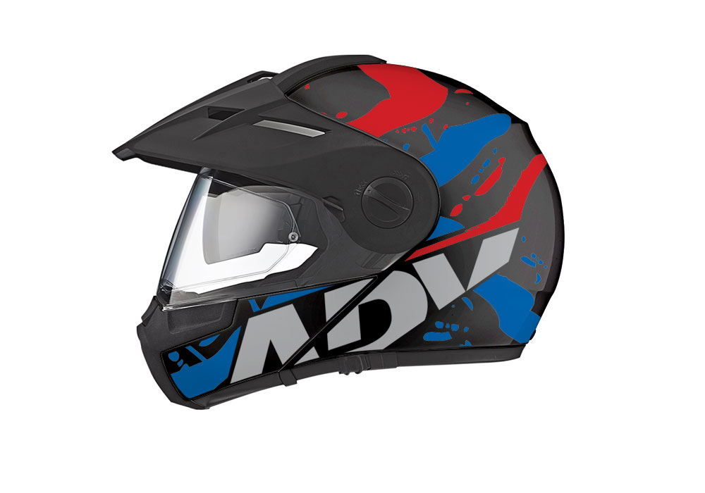 Schuberth E1 Helmet (Black) Safari Series Red & Blue Stickers Kit