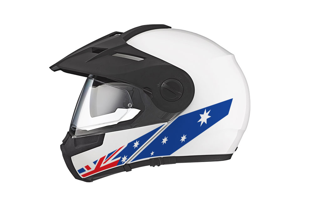 Schuberth E1 Helmet (White) The Flag Series Australia Stickers