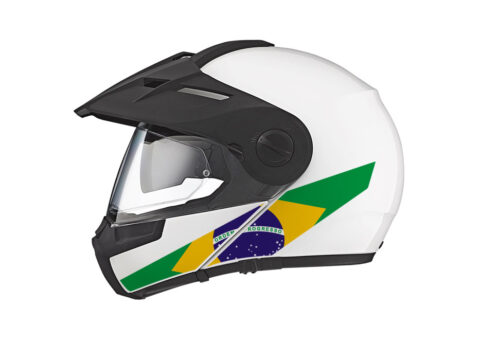 Schuberth E1 Helmet (White) The Flag Series Brazil Stickers