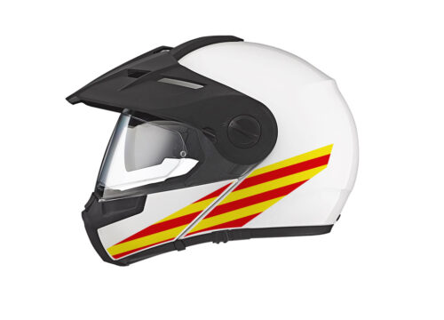 Schuberth E1 Helmet (White) The Flag Series Catalonia Stickers