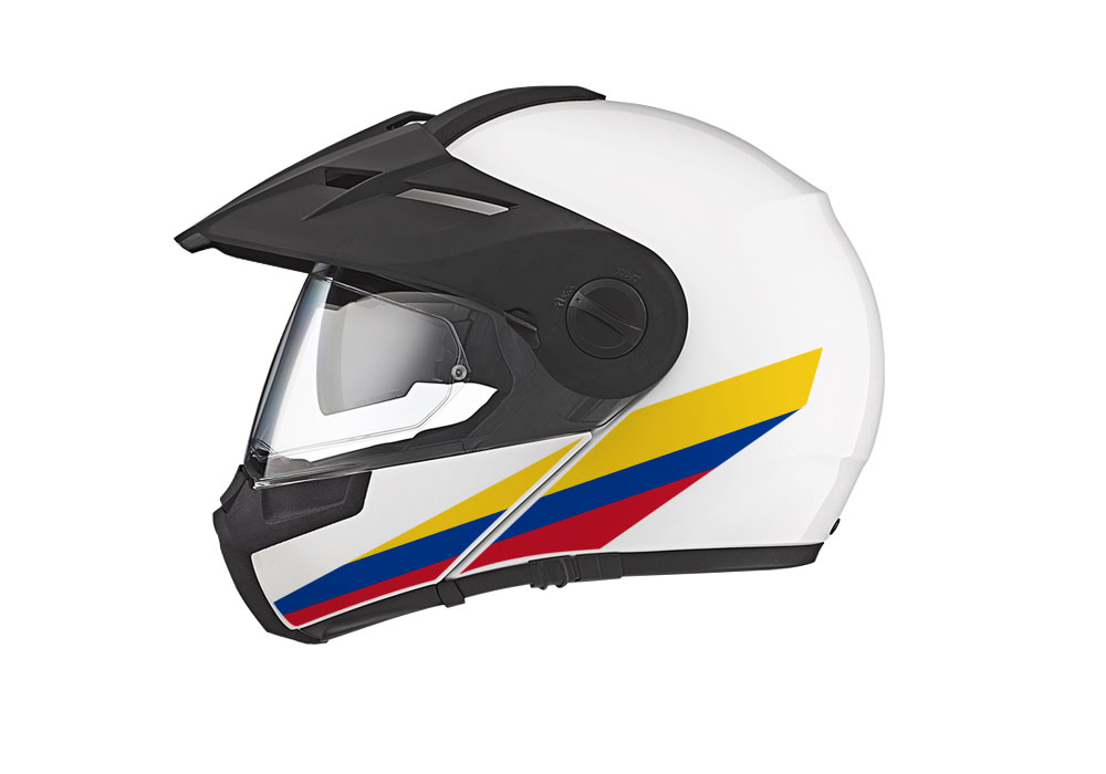 Schuberth E1 Helmet (White) The Flag Series Colombia Stickers