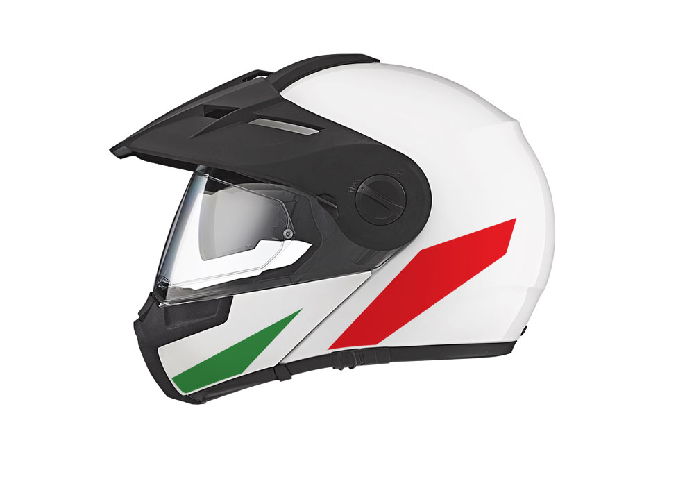 Schuberth E1 Helmet (White) The Flag Series Italy Stickers