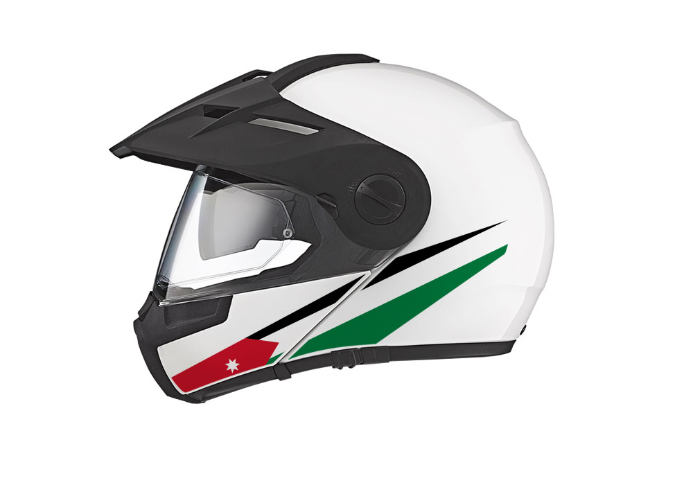 Schuberth E1 Helmet (White) The Flag Series Jordan Stickers