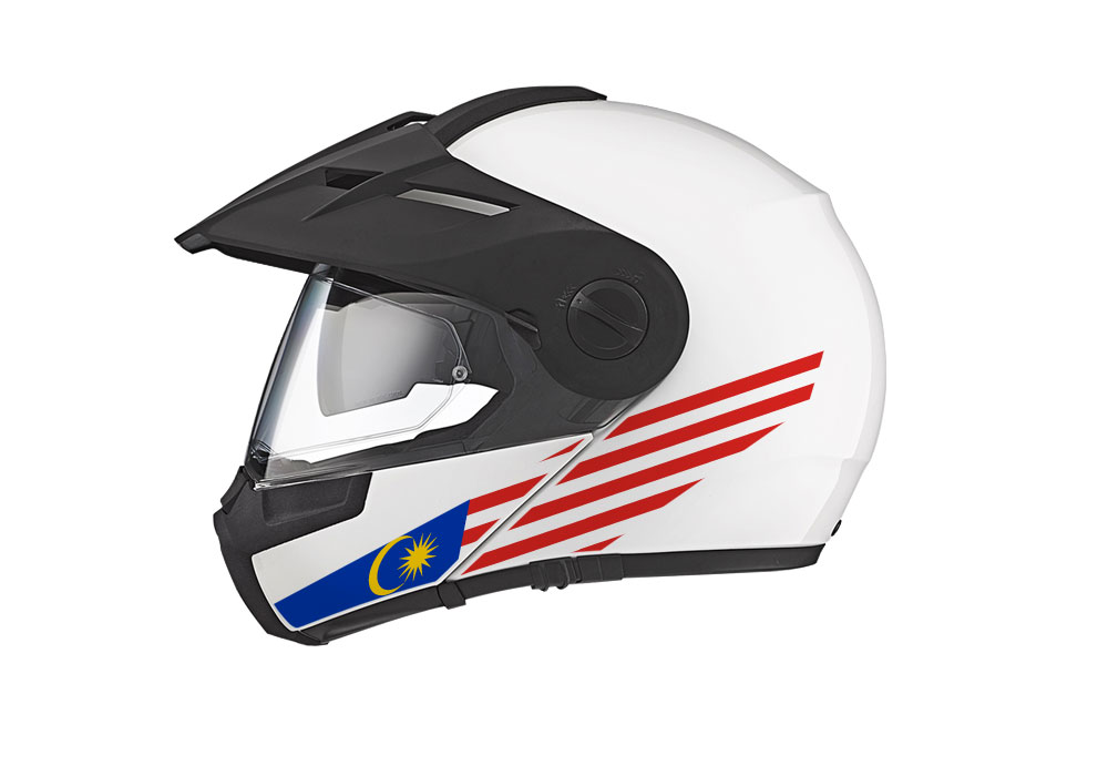 Schuberth E1 Helmet (White) The Flag Series Malaysia Stickers