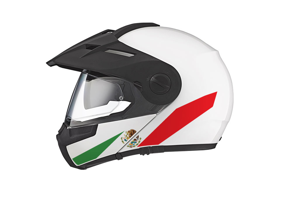 Schuberth E1 Helmet (White) The Flag Series Mexico Stickers
