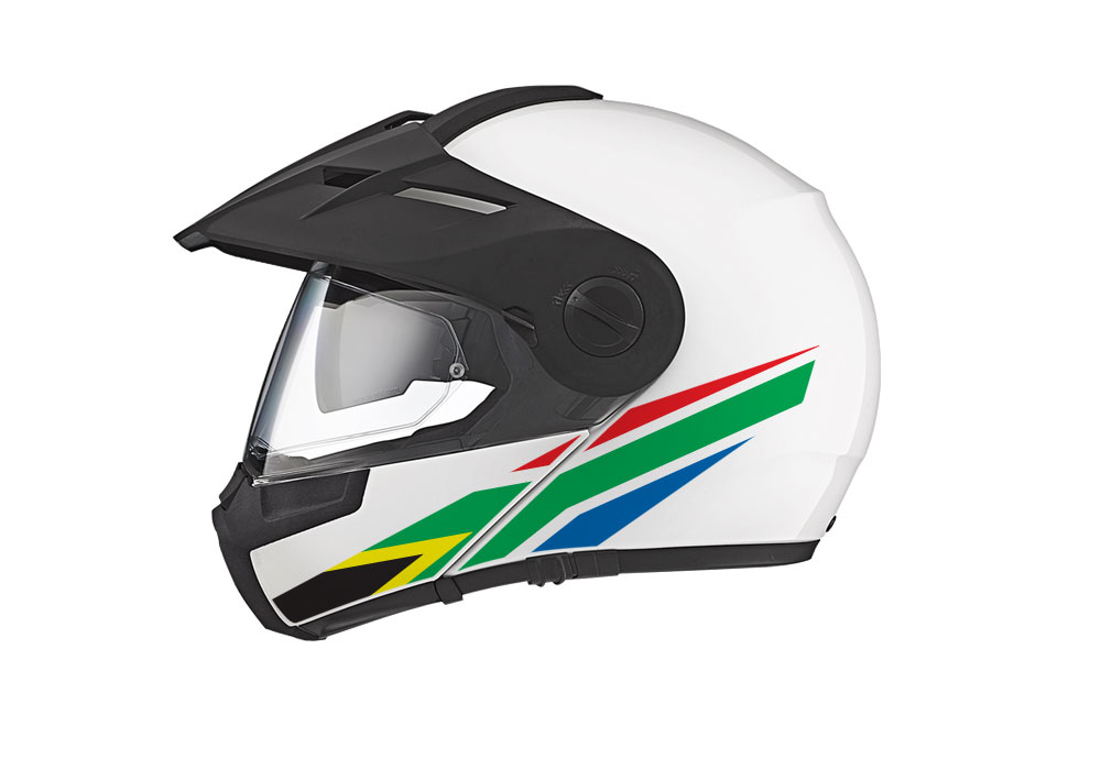 Schuberth E1 Helmet (White) The Flag Series South Africa Stickers