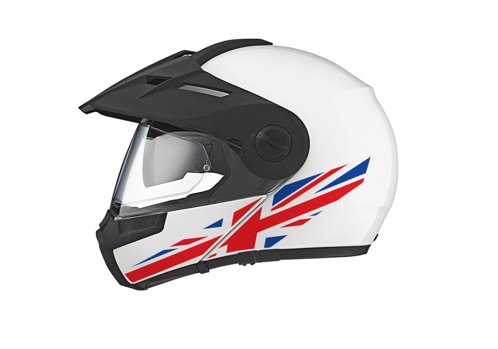 Schuberth E1 Helmet (White) The Flag Series UK Stickers