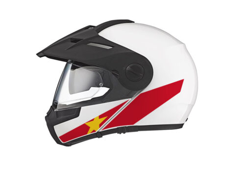 Schuberth E1 Helmet (White) The Flag Series Vietnam Stickers