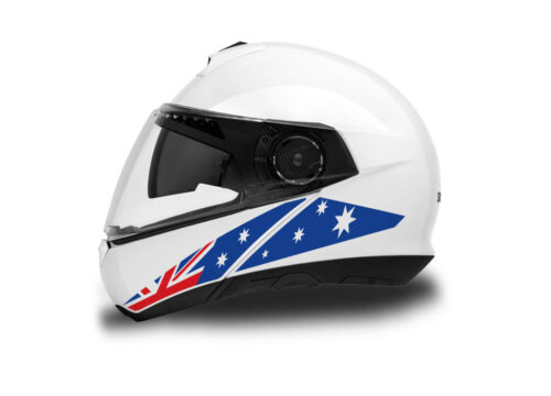 Schuberth C4/ C4 Pro Helmet (White) The Flag Series Australia Stickers