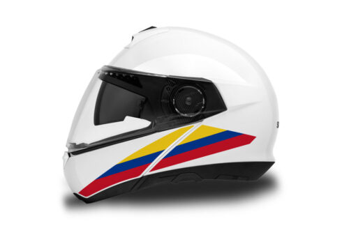 Schuberth C4/ C4 Pro Helmet (White) The Flag Series Colombia Stickers