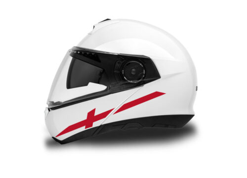 Schuberth C4/ C4 Pro Helmet (White) The Flag Series England Stickers