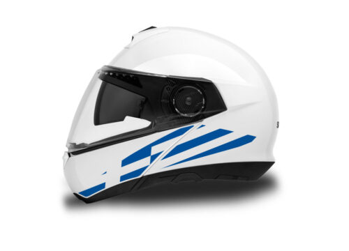 Schuberth C4/ C4 Pro Helmet (White) The Flag Series Greece Stickers