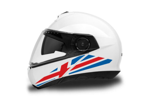 Schuberth C4/ C4 Pro Helmet (White) The Flag Series Iceland Stickers