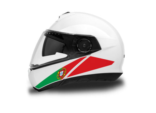Schuberth C4/ C4 Pro Helmet (White) The Flag Series Portugal Stickers