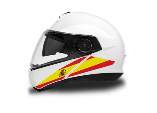 Schuberth C4/ C4 Pro Helmet (White) The Flag Series Spain Stickers