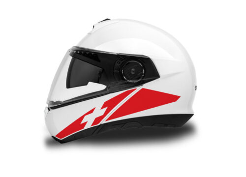 Schuberth C4/ C4 Pro Helmet (White) The Flag Series Swiss Stickers
