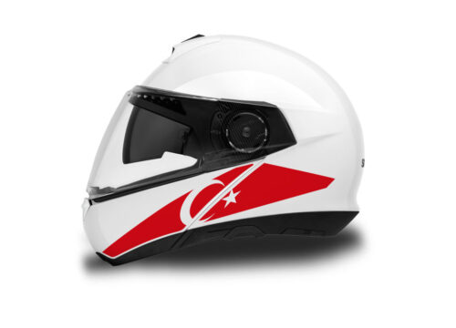 Schuberth C4/ C4 Pro Helmet (White) The Flag Series Turkey Stickers