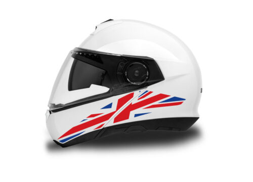 Schuberth C4/ C4 Pro Helmet (White) The Flag Series UK Stickers