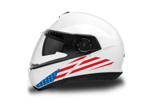 Schuberth C4/C4 Pro Helmet (White) The Flag Series USA Stickers