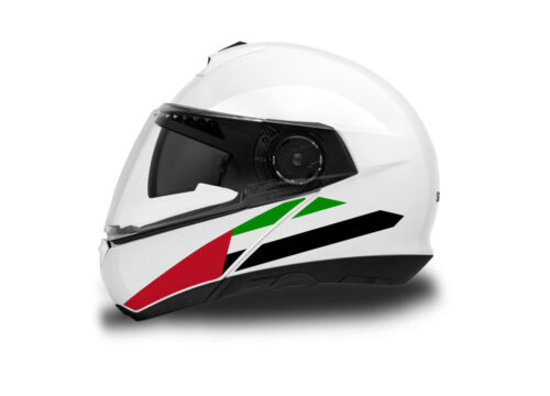 Schuberth C4/ C4 Pro Helmet (White) The Flag Series UAE Stickers