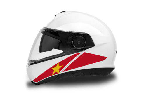Schuberth C4/ C4 Pro Helmet (White) The Flag Series Vietnam Stickers