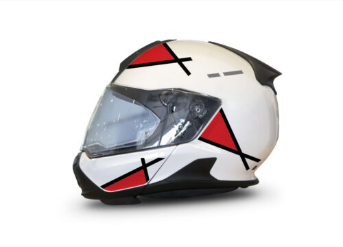 BMW System 7 Helmet (White) Vector Series Black & Red Stickers Kit