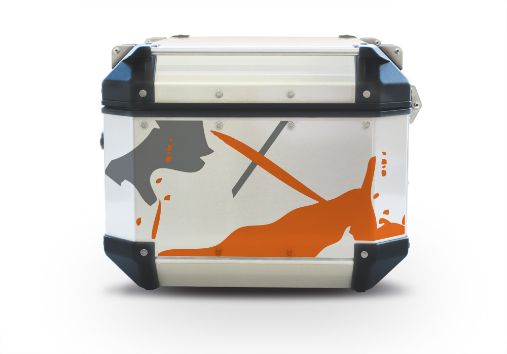 Givi Trekker Outback Top Box Safari Grey & Orange Stickers Kit