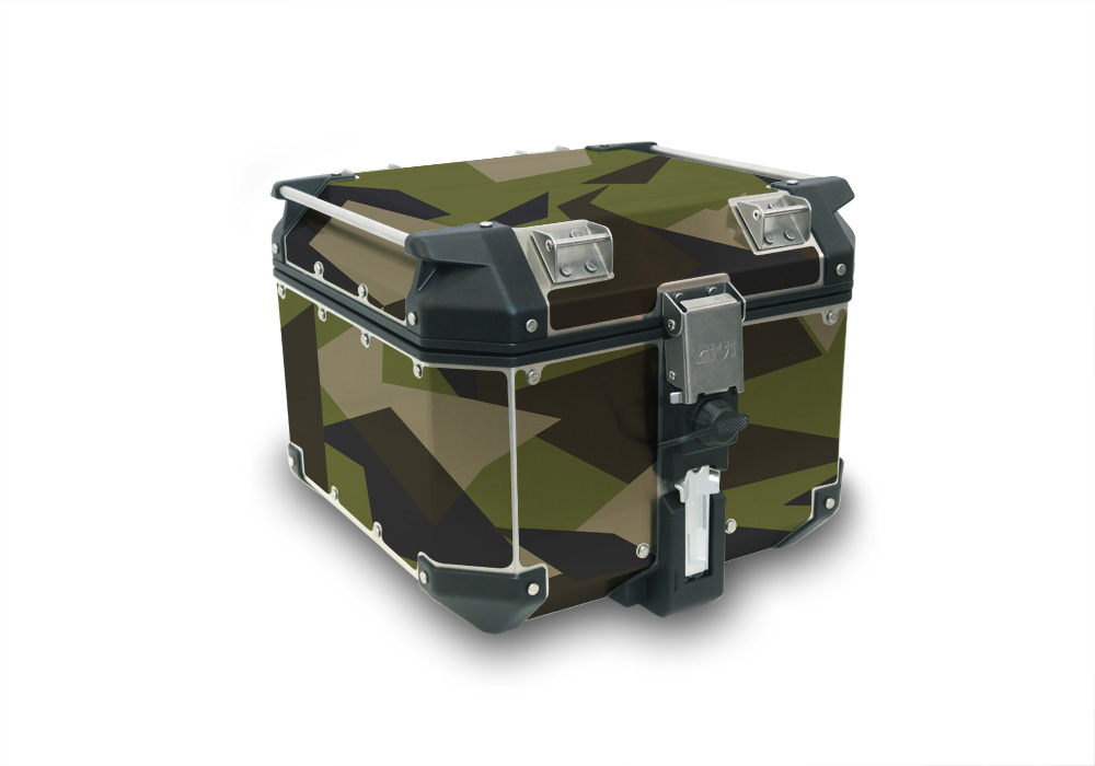 Givi Trekker Outback Top Box M90 Full Wrap Green Camo Stickers Kit - Image 3