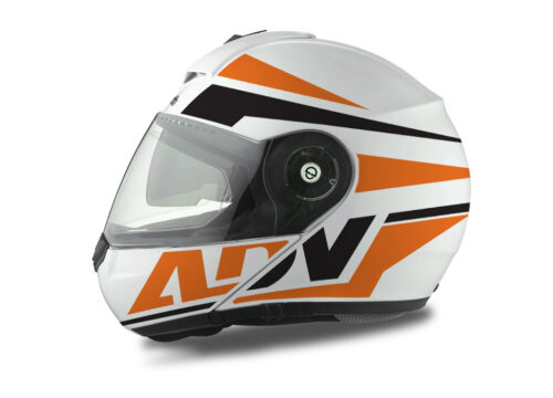 HEL 3075 Schuberth C3 Pro Helmet White Silver Vivo ADV Orange Black Stickers Kit 01
