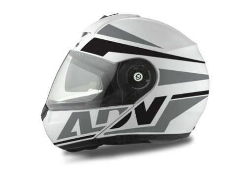 HEL 3076 Schuberth C3 Pro Helmet White Silver Vivo ADV Grey Black Stickers Kit 01