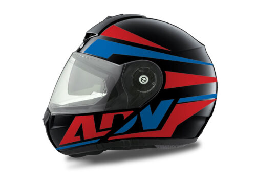 HEL 3080 Schuberth C3 Pro Helmet Black Anthracite Vivo ADV Red Blue Stickers Kit 01