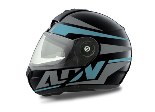 HEL 3081 Schuberth C3 Pro Helmet Black Anthracite Vivo ADV Light Blue Grey Stickers Kit 01