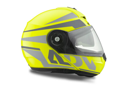 HEL 3083 Schuberth C3 Pro Helmet Fluo Yellow Vivo ADV Grey Variations Stickers Kit 02