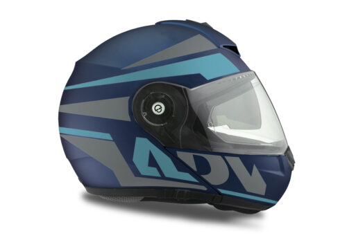 HEL 3084 Schuberth C3 Pro Helmet Blue Matte Vivo ADV Light Blue Grey Stickers Kit 02