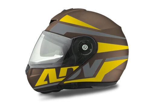HEL 3086 Schuberth C3 Pro Helmet Metal Matte Vivo ADV Yellow Grey Stickers Kit 01