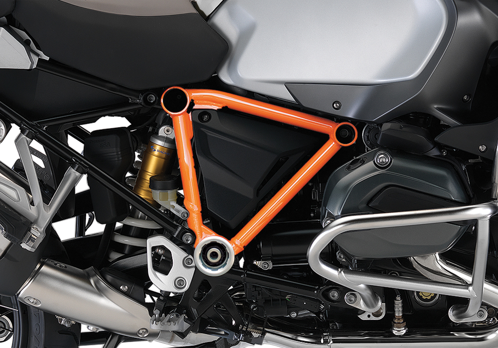 BFS 3021 BMW GS LC Adventure 2014 Alpine White Pyramid Frame Wrap Orange 02