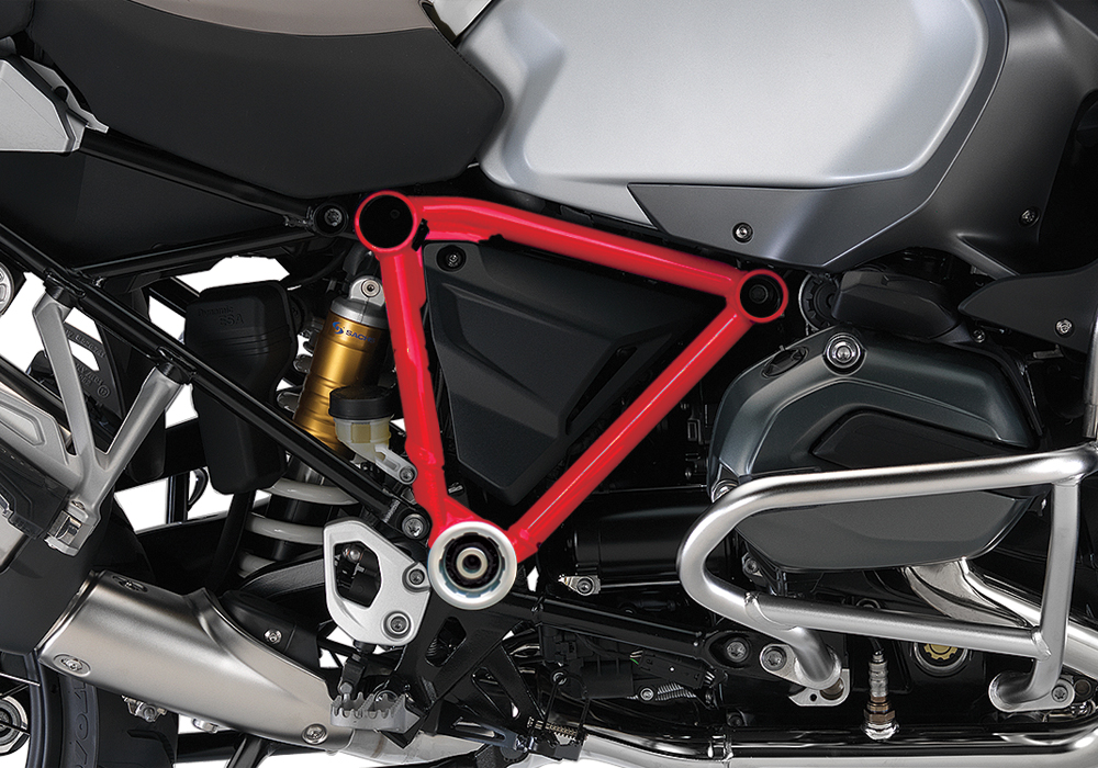 BFS 3021 BMW GS LC Adventure 2014 Alpine White Pyramid Frame Wrap Red 02