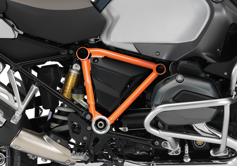 BFS 3091 BMW GS LC Adventure 2014 Ocean Blue Metallic Matte Pyramid Frame Wrap Orange 02