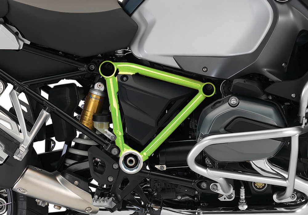 BFS 3091 BMW GS LC Adventure 2014 Ocean Blue Metallic Matte Pyramid Frame Wrap Toxic Green 02