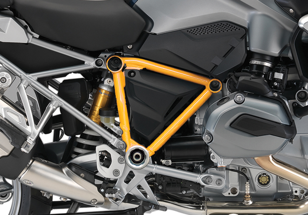 BFS 3098 BMW GS LC 2013 2016 Frozen Dark Blue Pyramid Frame Wrap Yellow 02