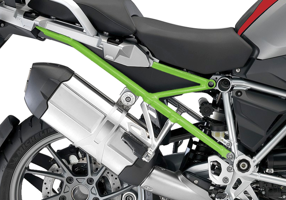 BFS 3105 BMW R1200GS LC 2013 2016 Racing Red Subframe Wrap Toxic Green 02