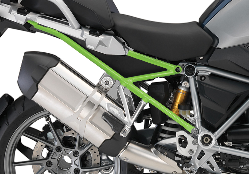 BFS 3107 BMW R1200GS LC 2013 2016 Frozen Dark Blue Subframe Wrap Toxic Green 02