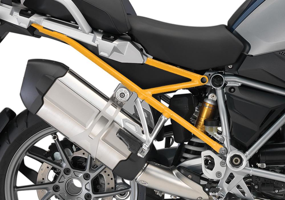 BFS 3107 BMW R1200GS LC 2013 2016 Frozen Dark Blue Subframe Wrap Yellow 02