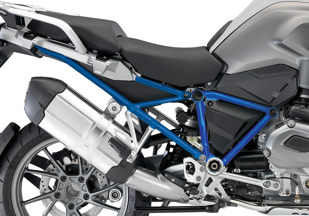 BFS 3120 BMW R1200GS LC 2013 2016 Alpine White GS Frame Wrap Cobalt Blue 02